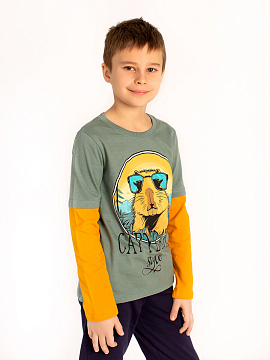 Лонгслив "Capybara" Хаки арт. дк69х